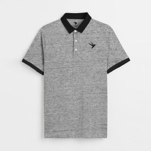 Mens-Polo-Shirt-Classic-Slub-Grey