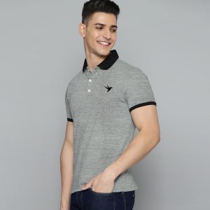 Mens-Polo-Shirt-Classic-Slub-Grey