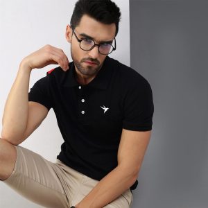 Mens-Polo-Shirt-Red-Tagged-Black