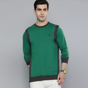 Fleece-Fabric Sweatshirt-Greenish-Canary-Clothing